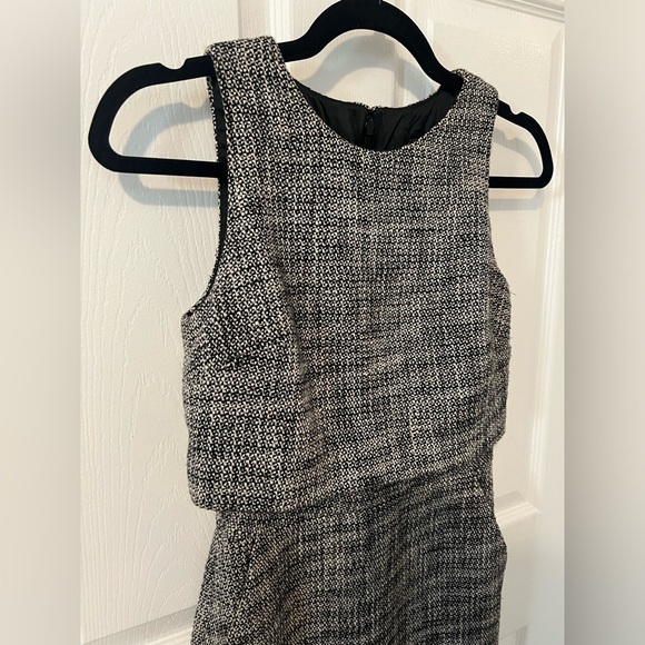 J. Crew Black & White Tweed Sheath Dress with Pockets - Picture 5 of 14